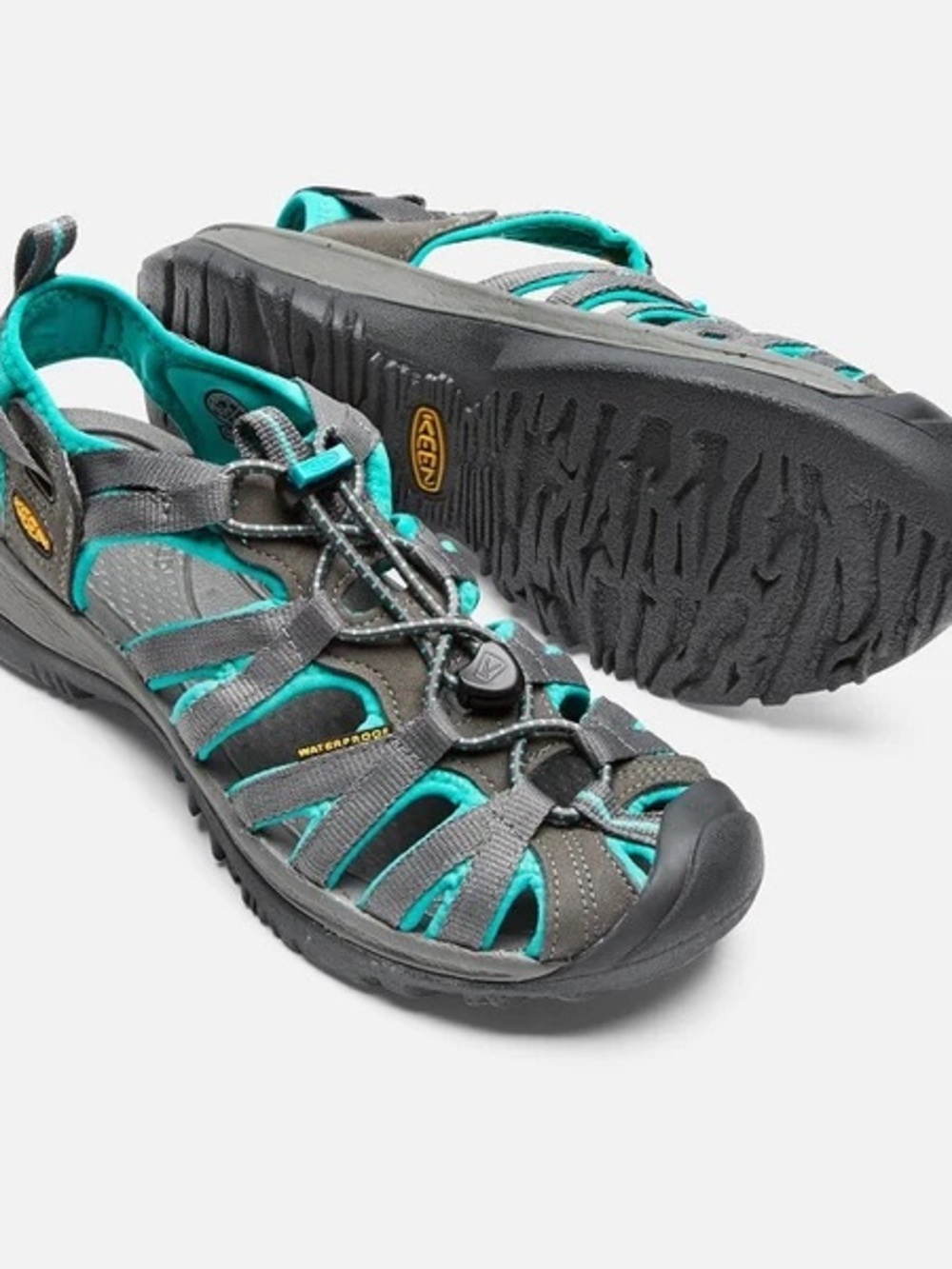 Keen Whisper Sandals Women’s Size 10 Waterproof Hiking Closed Toe Gray Teal